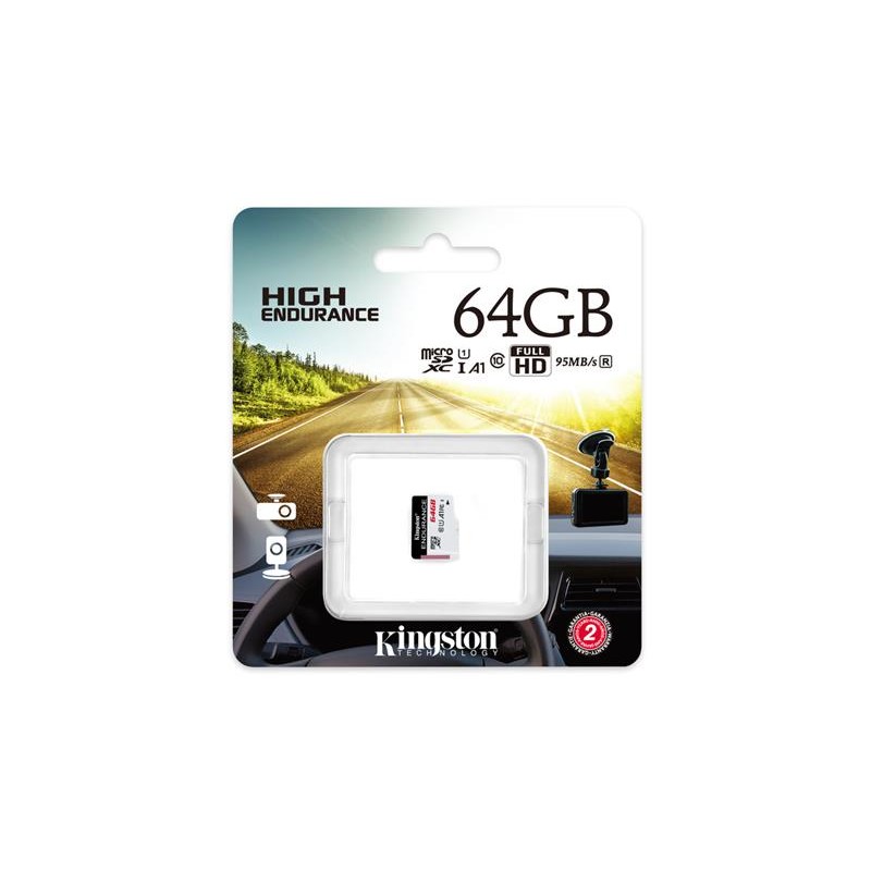 Kingston High Endurance microSD[Карта пам'яті microSD 64GB C10 UHS-I R90/W45MB/s High Endurance]