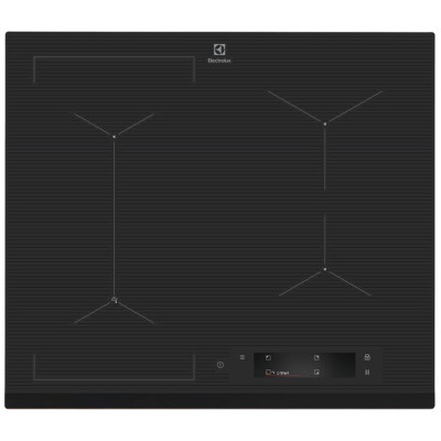 Electrolux Варильна поверхня індукційна, 60см, розширена зона, Fry sensor, сенсорний дисплей, Hob2Hood, графіт