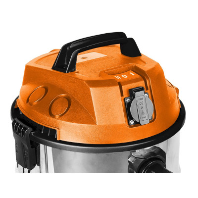 Neo Tools Пилосос професійний, 1400Вт, 18 кПа, контейнер 30л, HEPA, колеса, 5.92кг