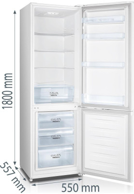 Gorenje Холодильник з нижн. мороз. камерою, 180х55х56см, 2 дв., Х- 198л, М- 66л, A+++, ST, Білий