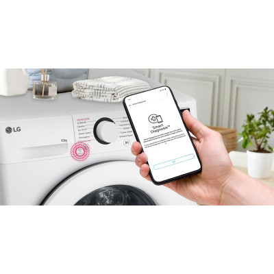 LG Пральна машина фронтальна, 10кг, 1400, A, 57см, дисплей, пара, інвертор, білий