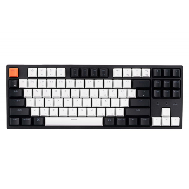 Keychron Клавіатура механічна C1 87Key, Gateron Brown, USB-A, EN/UKR, RGB, Black