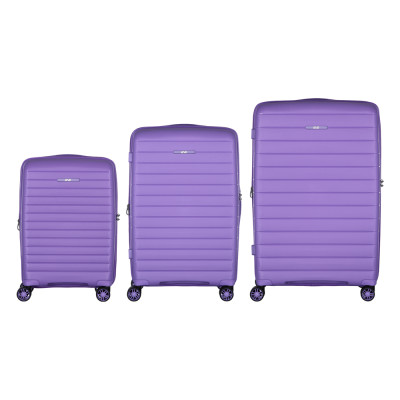 2E Набір валіз 2E, Aero, поліпропілен, (L+M+S),TSA, 4 колеса, EXP, лавандовий
