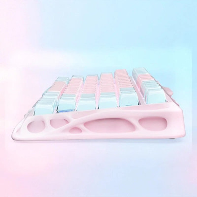 GravaStar Клавіатура механічна GravaStar Mercury K1 Lite 80keys, GravaStar x BSUN Grey, BT/WL/USB, Lumen Rose