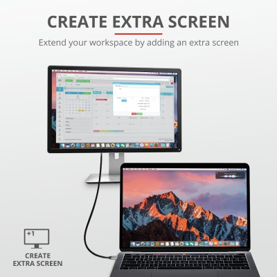 Trust Calyx USB-C to HDMI 1.8м BLACK Trust Calyx USB-C to HDMI 1.8м BLACK