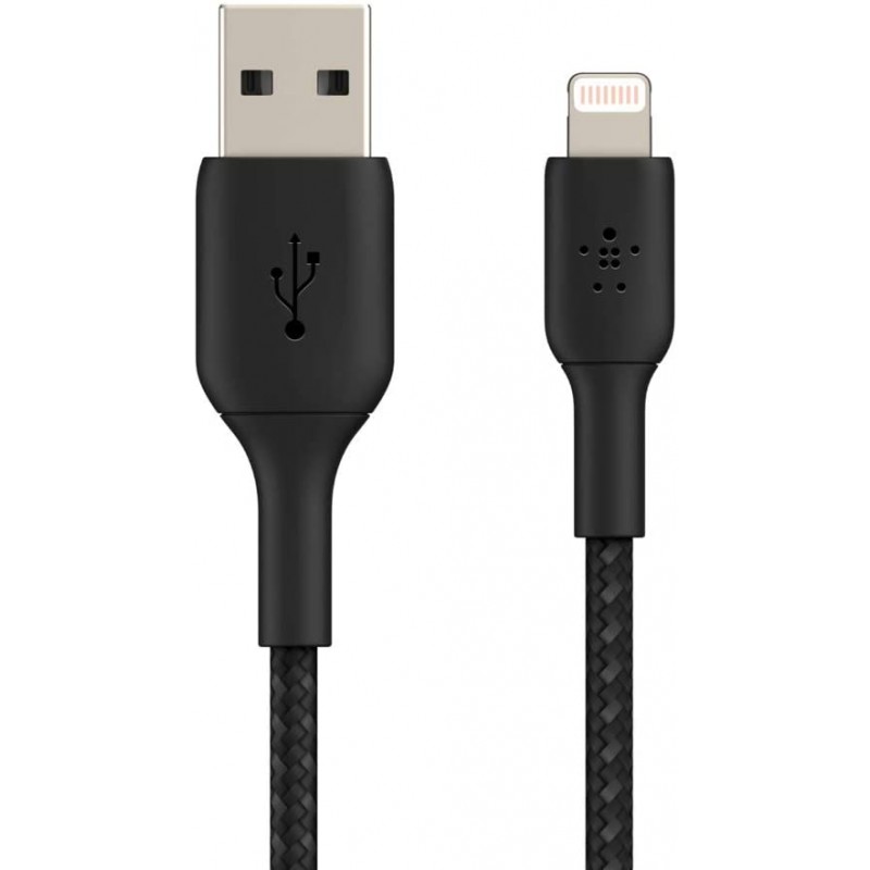 Belkin USB-A - Lightning, BRAIDED[CAA002BT1MBK]