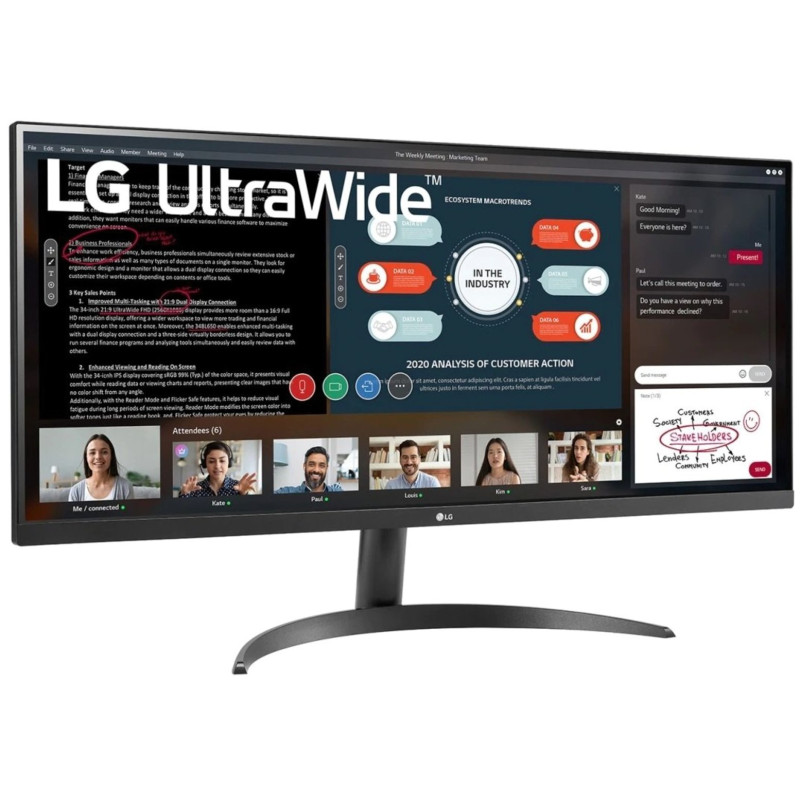 LG Монітор 34" 34WP500-B 2xHDMI, Audio, IPS. 2560x1080, 95%sRGB, FreeSync, HDR10