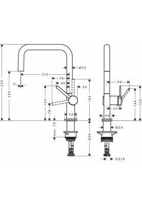 Hansgrohe Набір для кухні, гранітна мийка S520-F510 + зміш. Talis M54, чорний графіт-чорний матовий