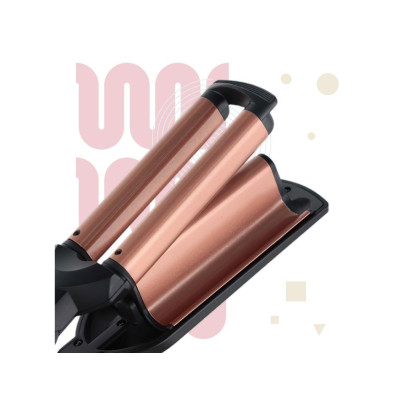BaByliss Плойка, гофре , 85Вт, темп.режимів-3, 160-210С, природні хвилі, кераміка, турмалін , чорний BaByliss Плойка, гофре , 85Вт, темп.режимів-3, 160-210С, природні хвилі, кераміка, турмалін , чорний