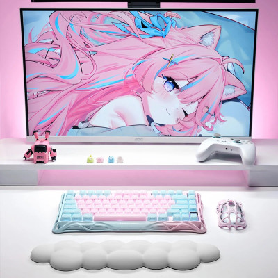 GravaStar Клавіатура механічна GravaStar Mercury K1 Lite 80keys, GravaStar x BSUN Grey, BT/WL/USB, Lumen Rose