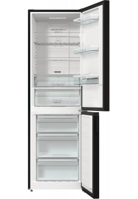 Gorenje Холодильник з нижн. мороз. камерою 185х60х60см, 2 двері, 204(96)л, А++, NoFrost+ , LED дисплей, Зона св-ті, чорний