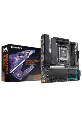 Gigabyte Материнська плата B650M AORUS ELITE AX sAM5 B650 4xDDR5 M.2 HDMI DP mATX