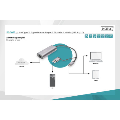 Digitus Адаптер USB-C/USB 3.0 - 2.5 Gbps Ethernet
