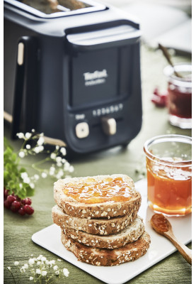Tefal Тостер Includeo 850Вт, розморожування, щипці, термопластик, чорний