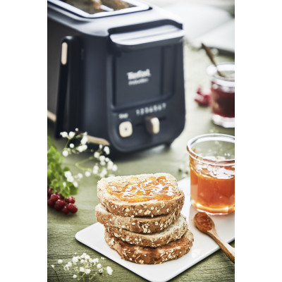 Tefal Тостер Includeo 850Вт, розморожування, щипці, термопластик, чорний