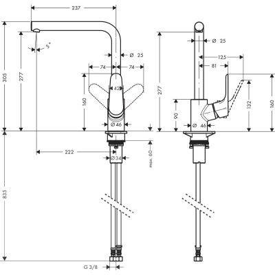 Hansgrohe Змішувач Focus для кухонної мийки 31817800