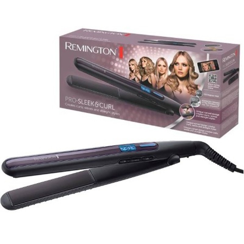 Remington Випрямляч Pro-Sleek & Curl, >300Вт, 150-230С, дисплей, кераміка, чорний