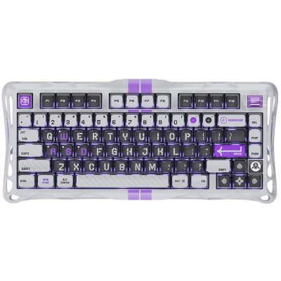 GravaStar Клавіатура механічна Mercury V75 80keys, Magnetic Jade Pro, 8K, USB-A, RGB, Mecha Gray