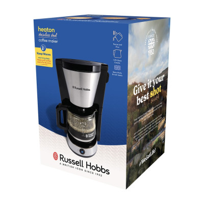 Russell Hobbs Кофеварка Heaton, 1.25л, мелена, чорно-срібний