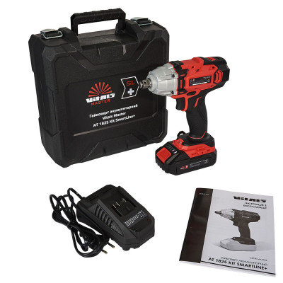 Vitals Гайковерт ударний акумуляторний Master AT 1825 Kit SmartLine+ 18В 1х2А·рік 2800об/хв 250Нм квадрат 1/2" кейс 3.2кг