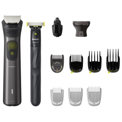 Philips Тример Series 9000, для бороди, вусів, голови та тіла, акум., насадок-13, сталь, сірий