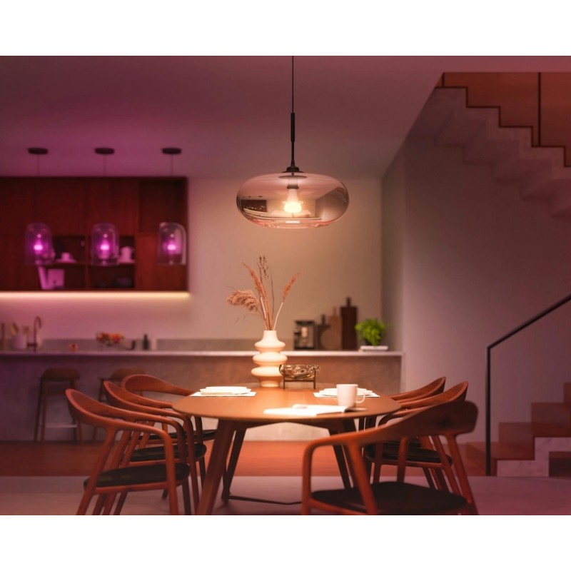 Philips Hue Лампа розумна E27, 15W(100Вт), 2000K-6500K, RGB, ZigBee, Bluetooth, димування