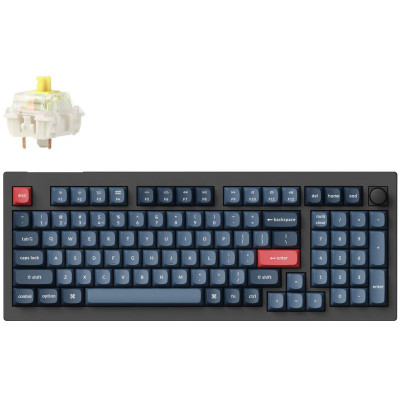 Keychron Клавіатура механічна Keychron V5 Max 100Key, Gateron Jupiter Banana, Knob, WL/BT/USB-A, Hot-Swap, QMK, EN/UKR, RGB, чорний