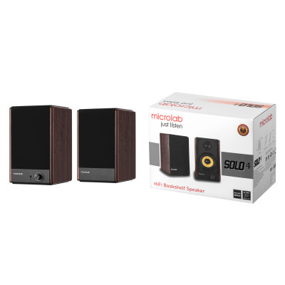 Microlab Акустична система SOLO 4 2.0, 60w, mini-jack/bluetooth, коричневий Microlab Акустична система SOLO 4 2.0, 60w, mini-jack/bluetooth, коричневий