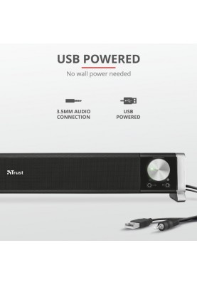 Trust Акустична система (Звукова панель) Asto for PC & TV USB Black