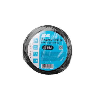 2E Мережевий подовжувач 1XCEE7/17, 2G*1.0мм, 15м, black