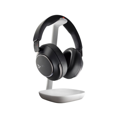 Poly Гарнітура комп'ютерна стерео On-ear Voyager Surround 85-M з підставкою для заряджання, BT 5.3, USB-A, USB-C, 3.5 мм, 10 x Omni-mic, ANC, чорний