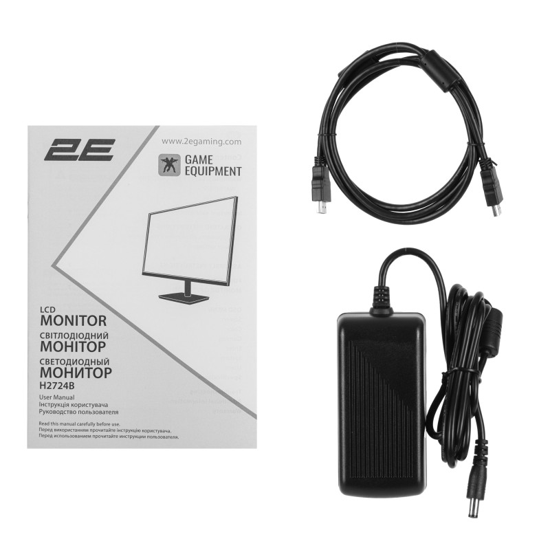 2E Монітор 27" H2724B D-Sub, HDMI, DP, IPS, 2560x1440, 100Hz, FreeSync