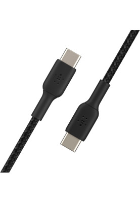 Belkin Кабель USB-C > USB-C заряджання/синхронізації 1м, 60Вт, Type-C, плетен, чорний