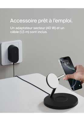 Belkin Зарядне пристрій бездротовий 3в1 Magnetic Pad Qi2 15Вт, чорний