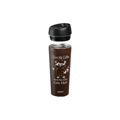 ARDESTO Термочашка Coffee time Raccoon 450 мл, нержавіюча сталь, коричневий