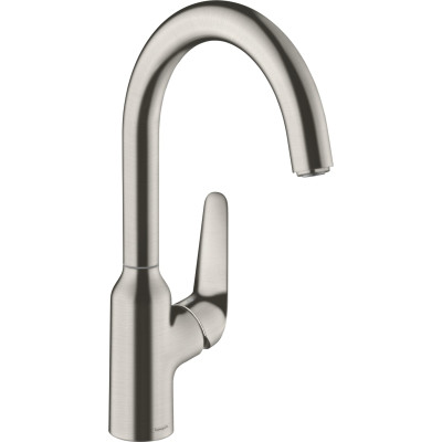 Hansgrohe Змішувач для кухні Focus M42, довж.виливу - 204мм, поворотний, 1важіль, KM220, сталь