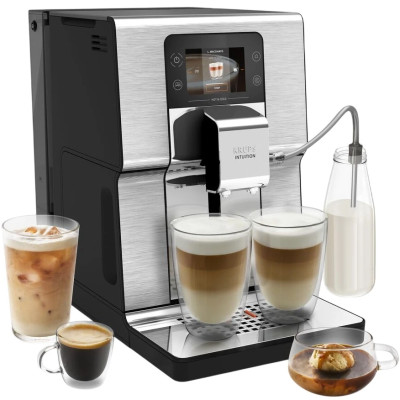 Krups Кавомашина Intuition Experience Hot&Cold, 3л, зерно, автомат.капучинатор, дисплей, авторецептів - 7, сенcор.керування, сріблястий