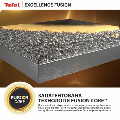 Tefal Сковорода для млинців Tefal Excellence Fusion, 25см, алюміній, бакеліт, чорний Tefal Сковорода для млинців Tefal Excellence Fusion, 25см, алюміній, бакеліт, чорний