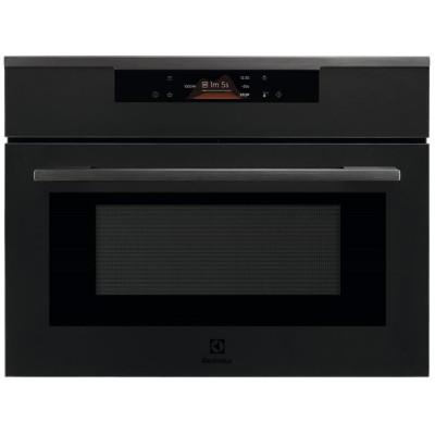 Electrolux Духова шафа електрична компактна, 43л, дисплей, конвекція, ф-ція мікрохвиль, чорний матовий