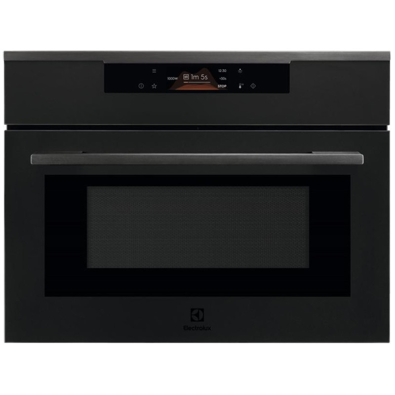 Electrolux Духова шафа електрична компактна, 43л, дисплей, конвекція, ф-ція мікрохвиль, чорний матовий