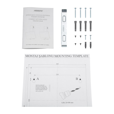 ARDESTO Витяжка похила, 60см, 900м3ч, чорний