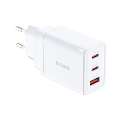 D-Link Зарядний пристрій мережевий DCP-651 65Вт GaN 2хUSB-С, 1xUSB-A, білий