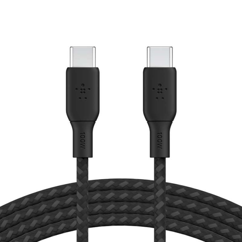 Belkin Кабель заряджання/синхронізації USB-С > USB-С 2м, 100Вт, плетений, чорний