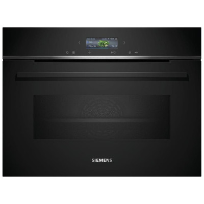 Siemens Духова шафа електрична компактна, 45л, A, дисплей, конвекція, ф-ція мікрохвиль, чорний