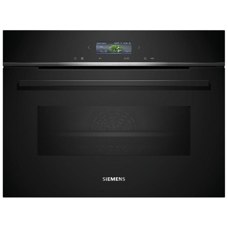 Siemens Духова шафа електрична компактна, 45л, A, дисплей, конвекція, ф-ція мікрохвиль, чорний