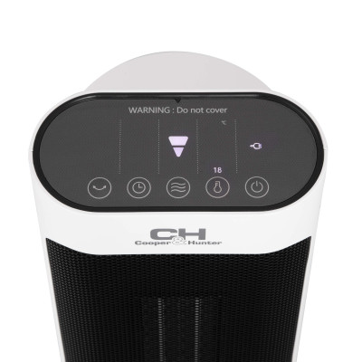 Cooper&Hunter Тепловентилятор CH-F2000CTE 20 м2, 2000Вт, електронне упр-ння, керамічний нагрів. елемент, пульт ДК, білий
