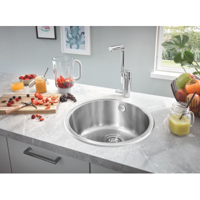 Grohe Мийка кухонная K200, нерж.сталь, кругла, без крил, 440x440x178мм, чаша - 1, врізна, нержавіюча сталь