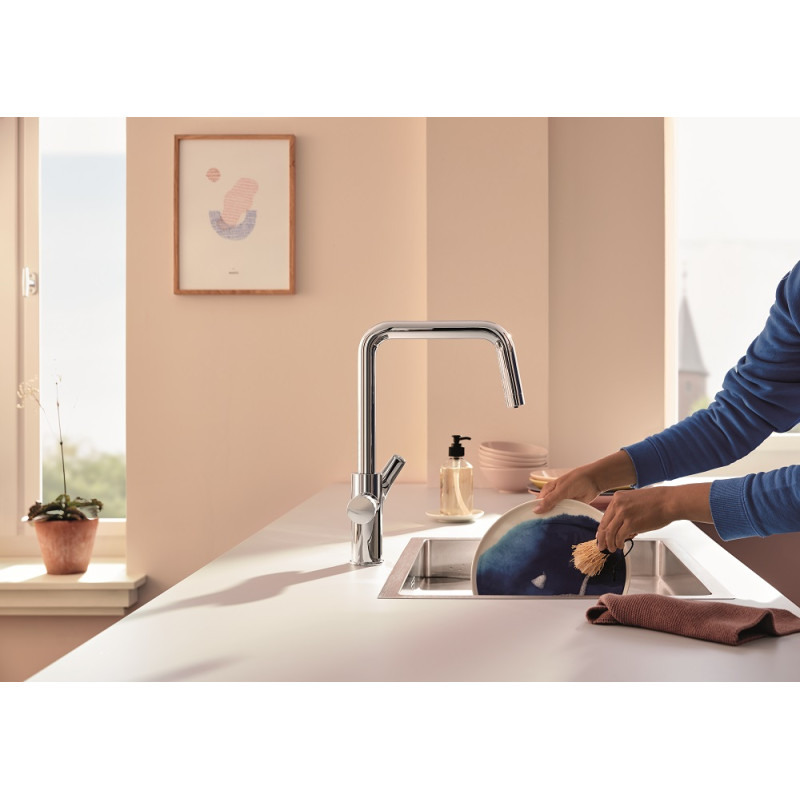 Grohe Змішувач для кухні Blue Pure Start, довж.виливу - 223мм, поворотний, 1+1 фильтр, хром