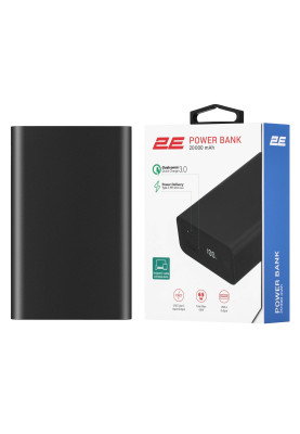 2E Акумулятор портативний літій-іонний Power Bank 20000мА·рік, 65Вт, PD, QC, чорний