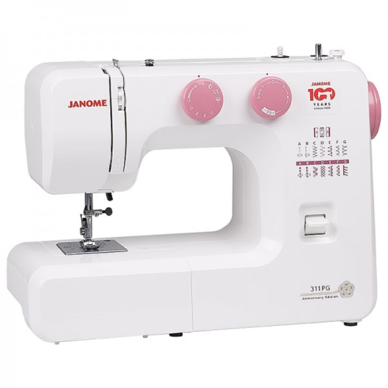 Janome Швейна машина 311PG, електромех., 60Вт, 15 шв.оп., петля напівавтомат, білий